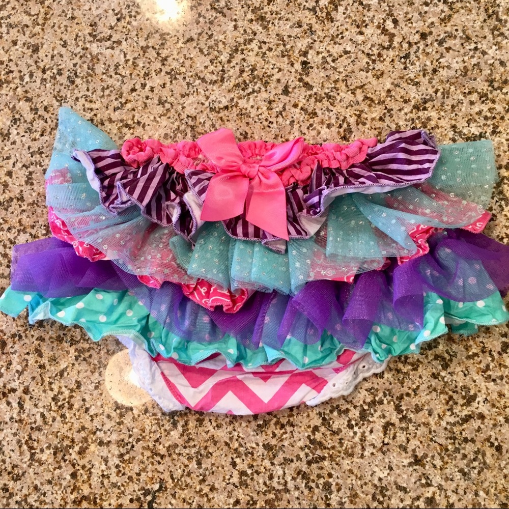 Little Wishes 6-12 Months Pink Purple Bloomers